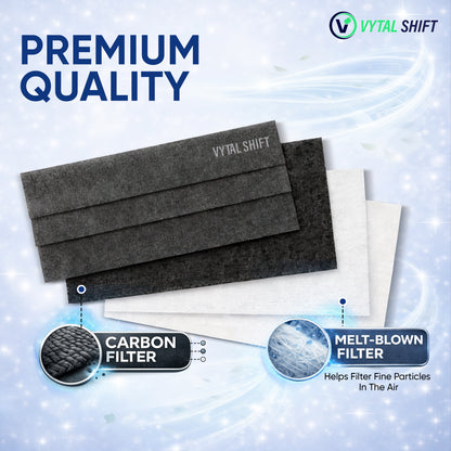 Odor Control Face Mask - Activated Carbon Filter - 50 Count Black