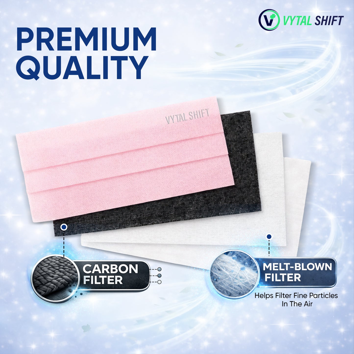 Odor Control Face Mask - Activated Carbon Filter - 50 Count Pink